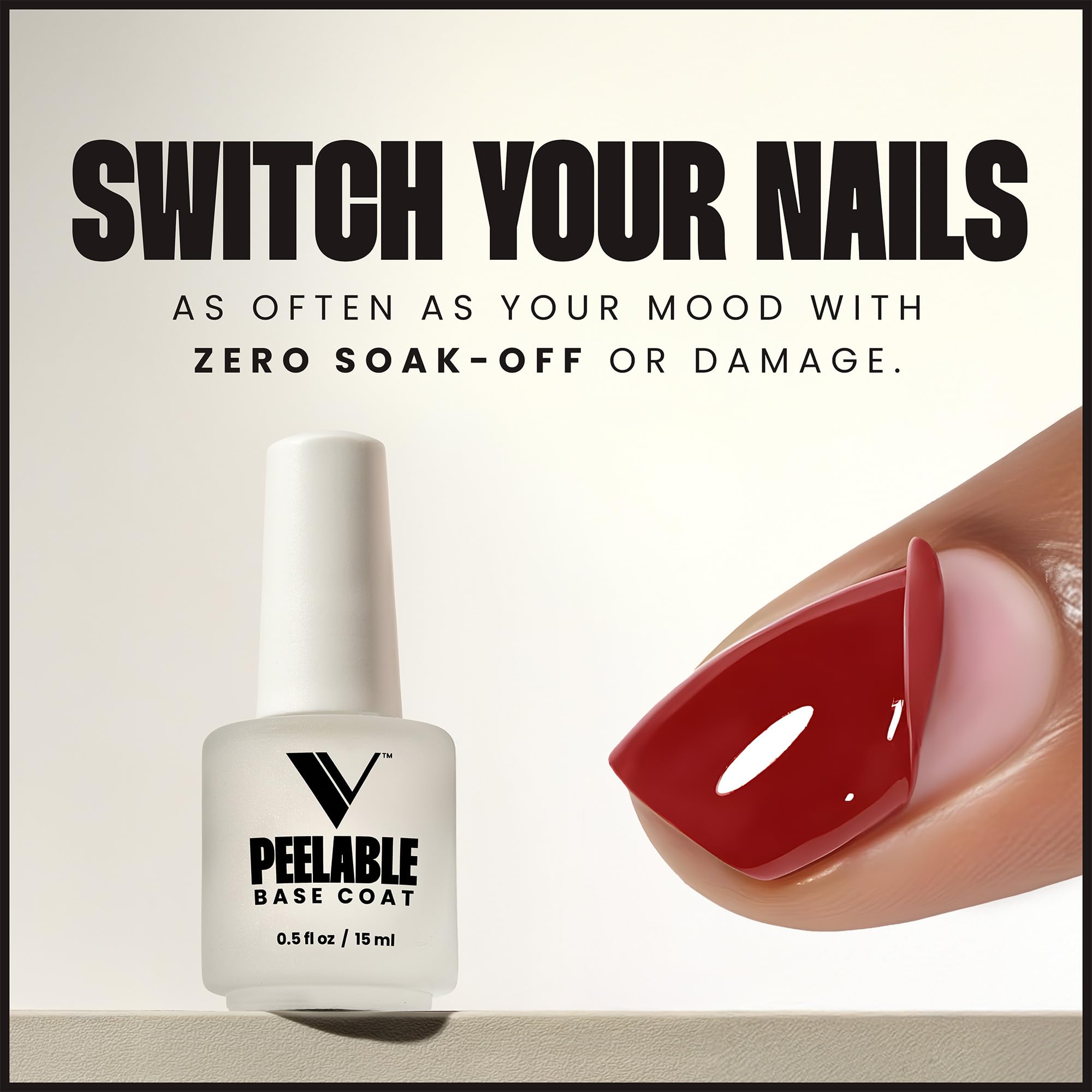 V Beauty Pure peelable base coat retail packaging