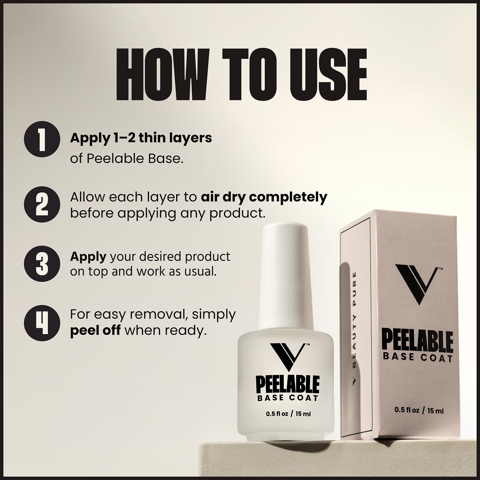 V Beauty Pure professional nail care bottle 0.5 fluid ounce