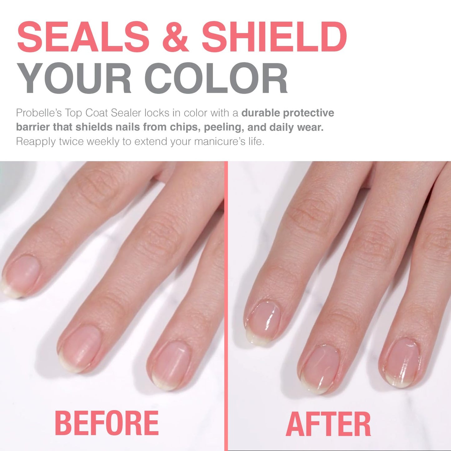 High shine glossy nail finish top coat sealer packaging details and ingredients