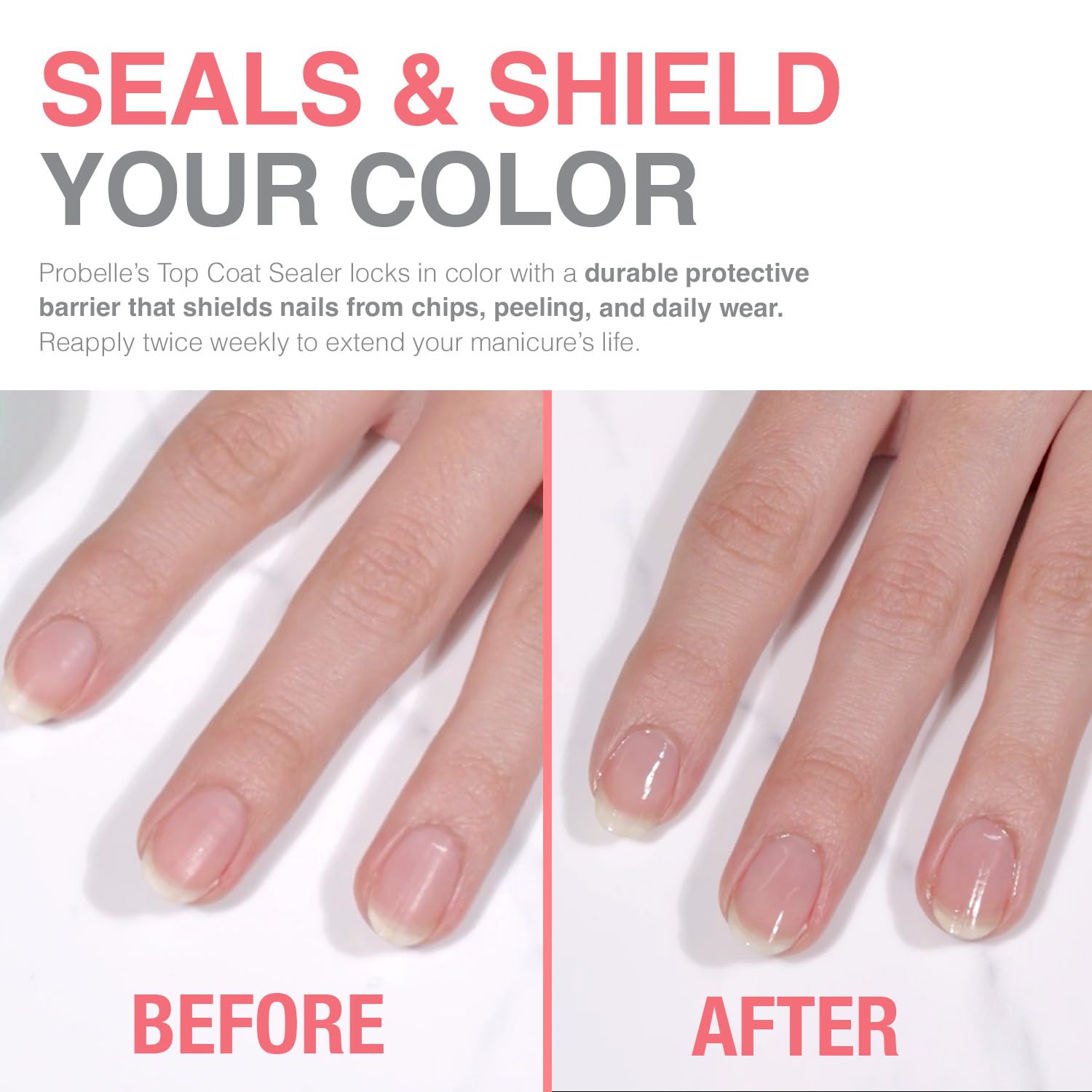High shine glossy nail finish top coat sealer packaging details and ingredients