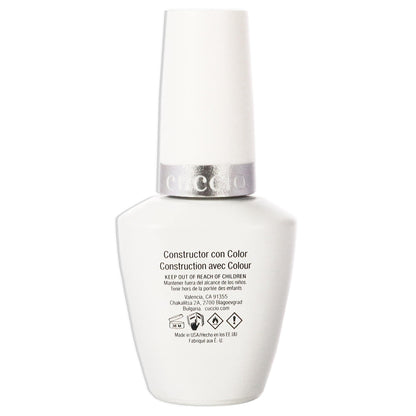 Cuccio self leveling builder gel bottle showing nail application brush