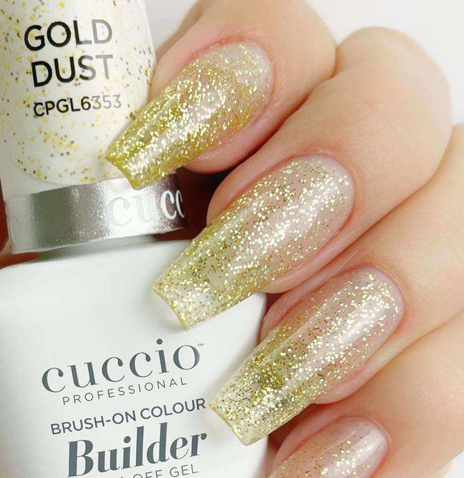 Cuccio calcium enriched brush on gel nail swatch in subtle nude
