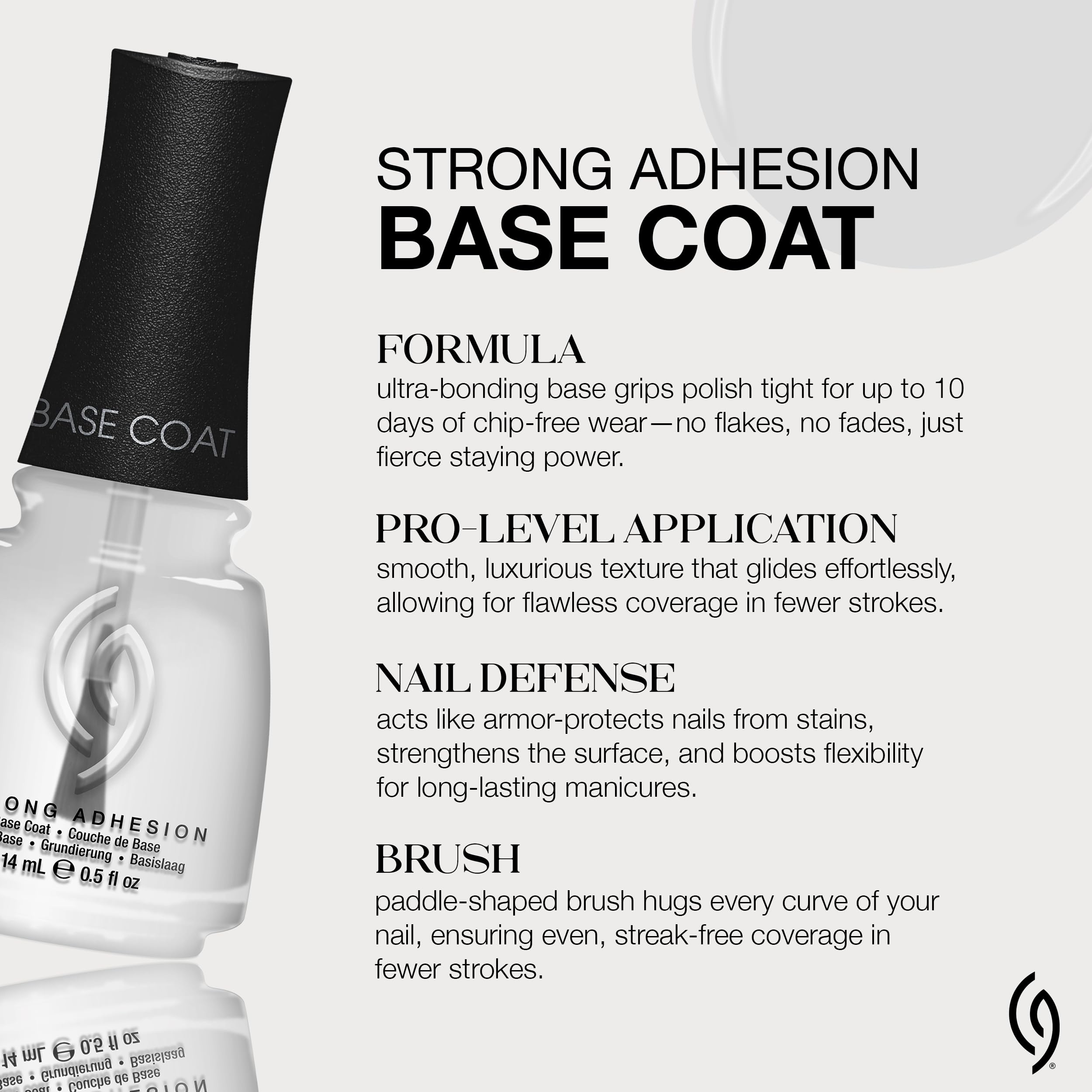 Chip resistant clear base layer formula for extending manicure wear up to six days
