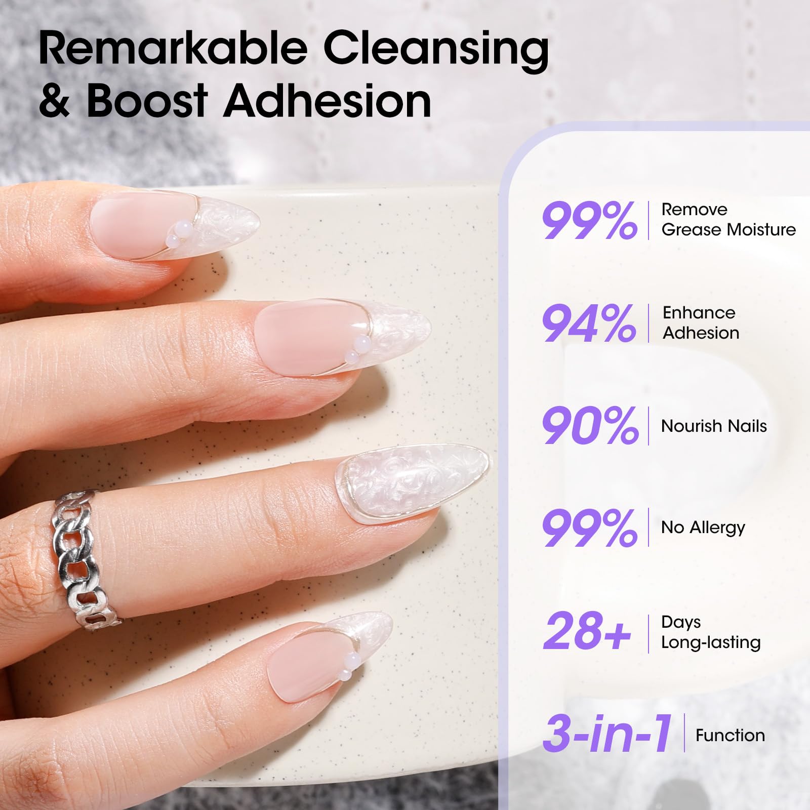 GELLEN nail dehydrator for long lasting gel and acrylic extensions close up