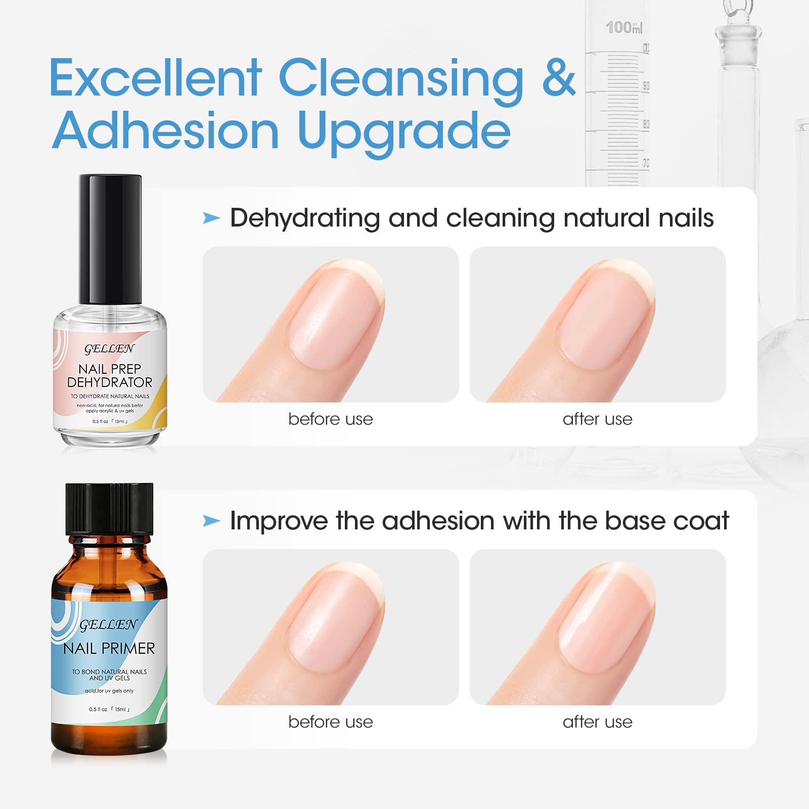 Gellen fast air dry nail prep dehydrator bottle removing surface natural oils