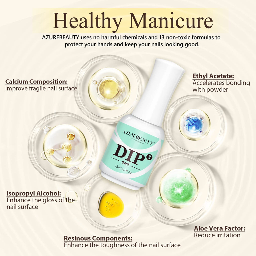 Azurebeauty nail dip liquid set arranged for home use