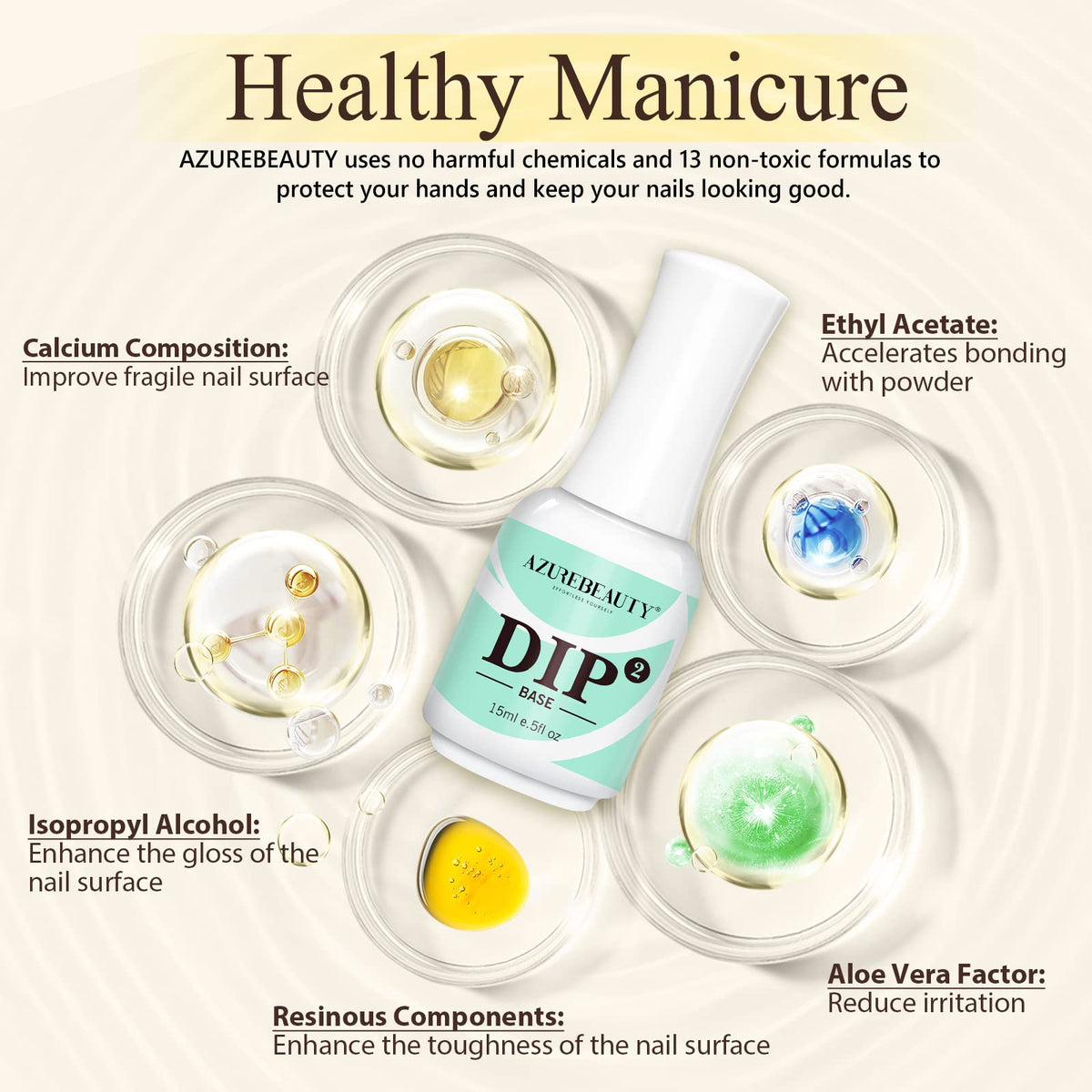 Azurebeauty nail dip liquid set arranged for home use