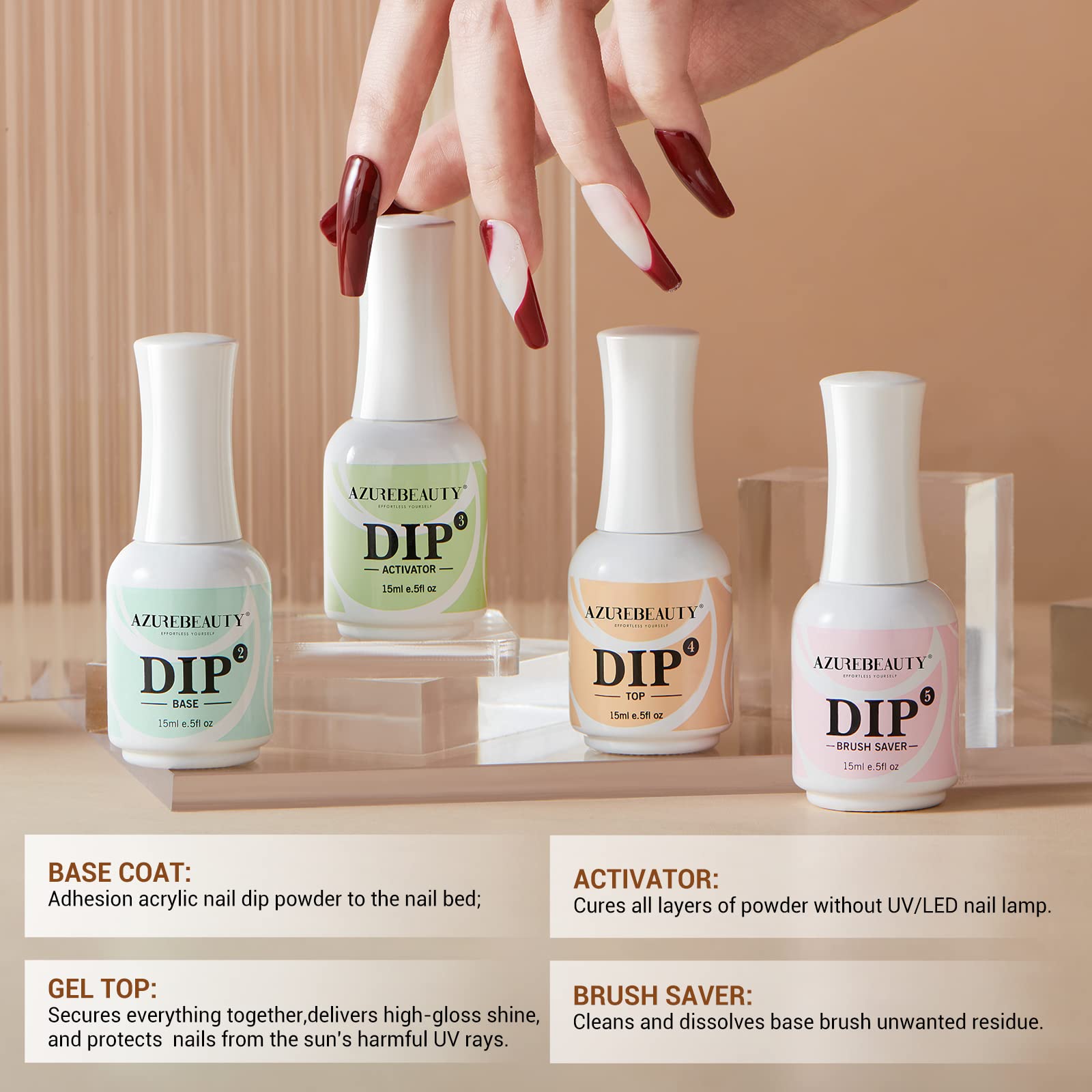 Glossy high shine finish top coat bottle from the AZUREBEAUTY premium manicure tools collection