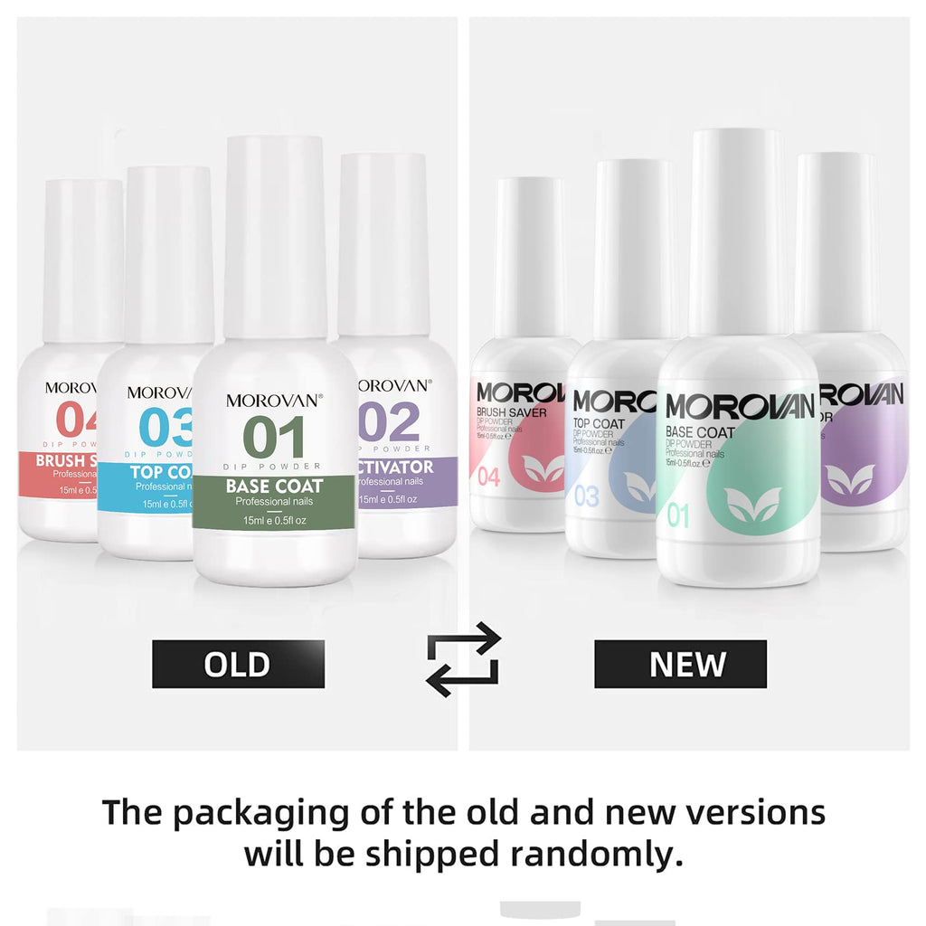 Morovan nail kit liquids arranged for manicure application