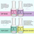 Saviland dip base and top coat bottles