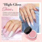 Complete manicure set including base coat, top coat, and activator liquids.