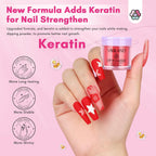Essential manicure liquids including base coat, top coat, and activator bottles