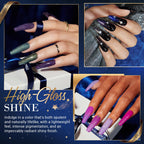 Included manicure liquid bottles including base coat top coat and activator.
