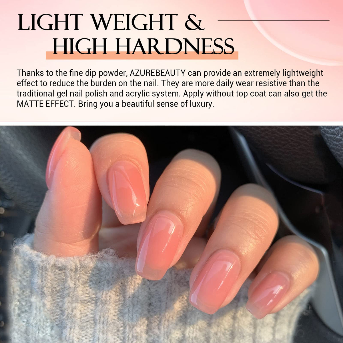 Azurebeauty natural glossy finish application example