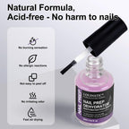 Back label details of Louinstic HEMA free nail primer and dehydrator
