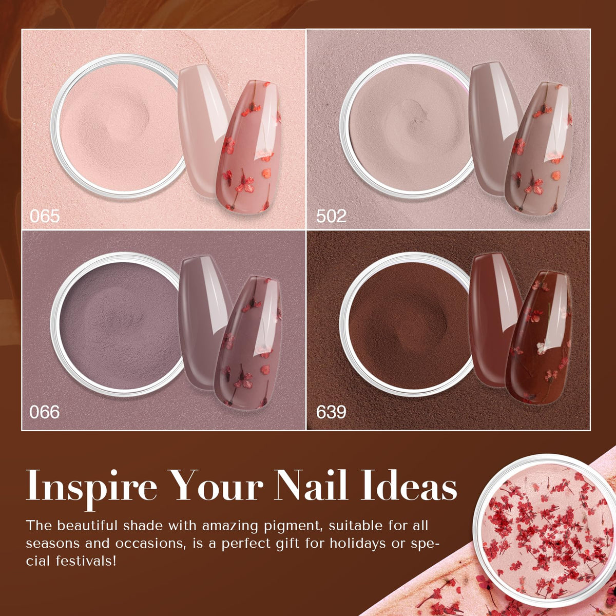 Azurebeauty dip powder manicure applied on hands showing natural look