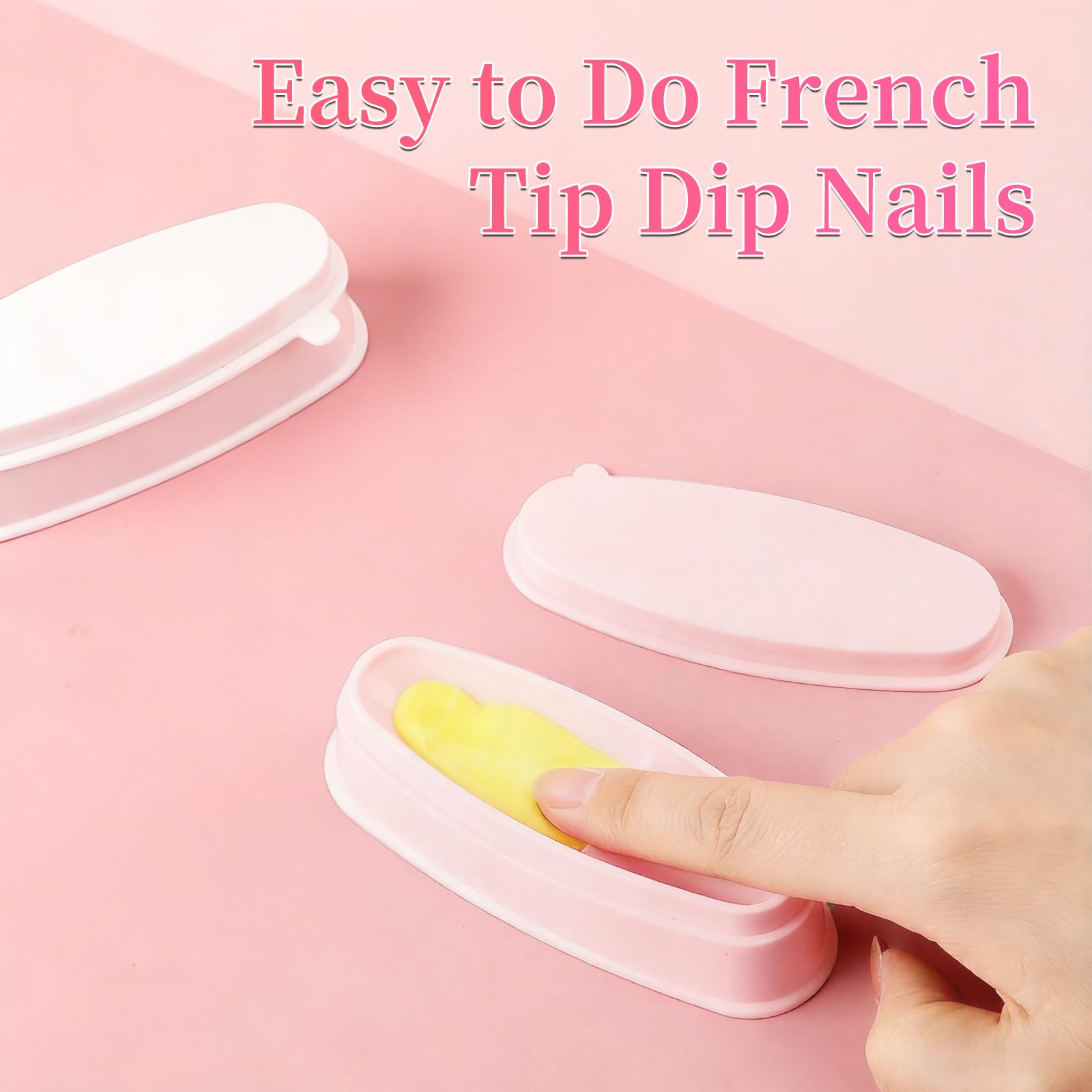 ANGNYA French manicure dipping powder tray with finger guide for precise nail art