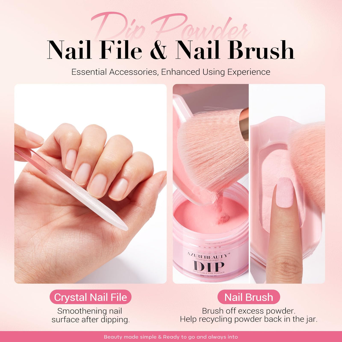 Azurebeauty pink recycling tray for French manicure
