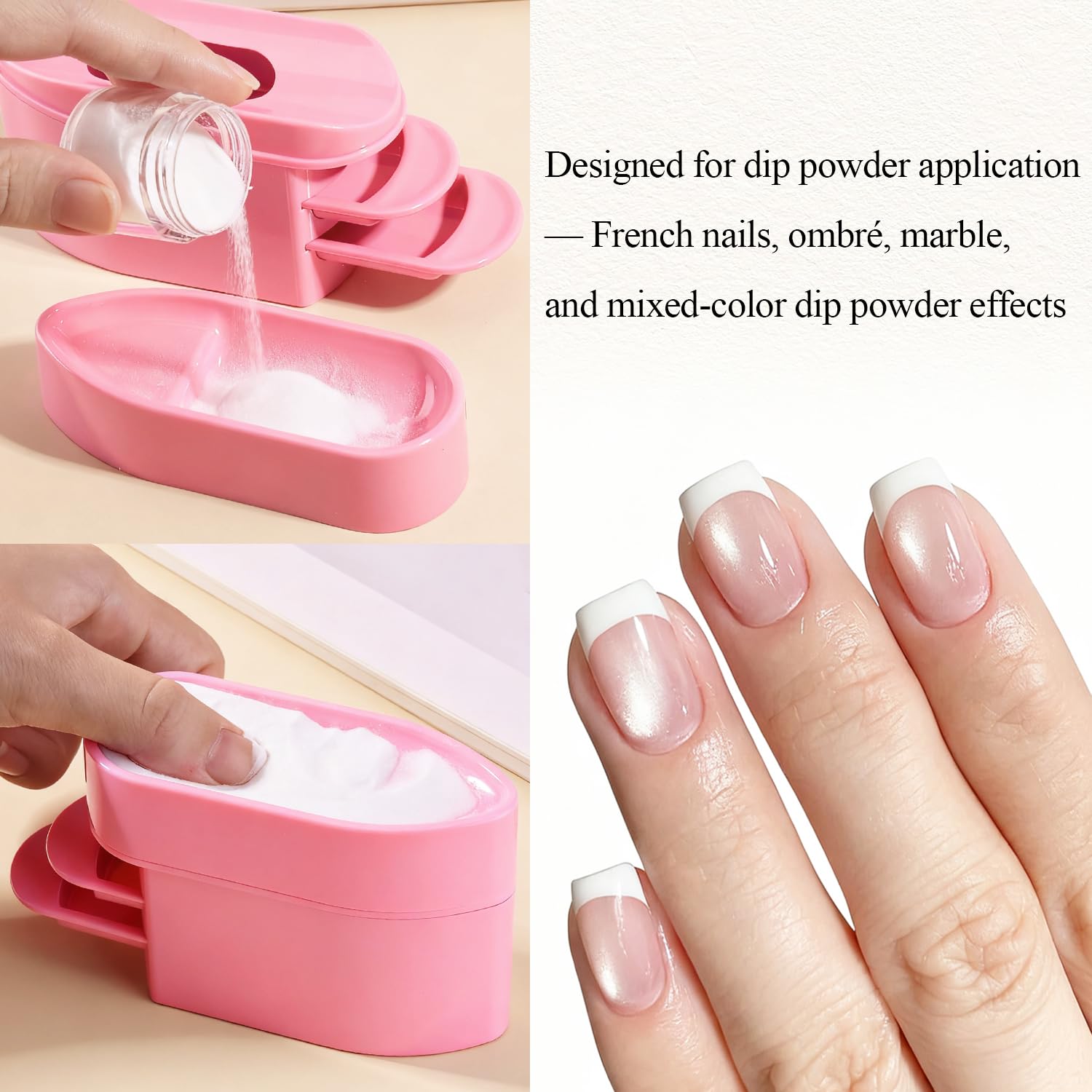 Close-up view of the soft-bristle cleaning brush included in the Furtherpretty dip powder set.