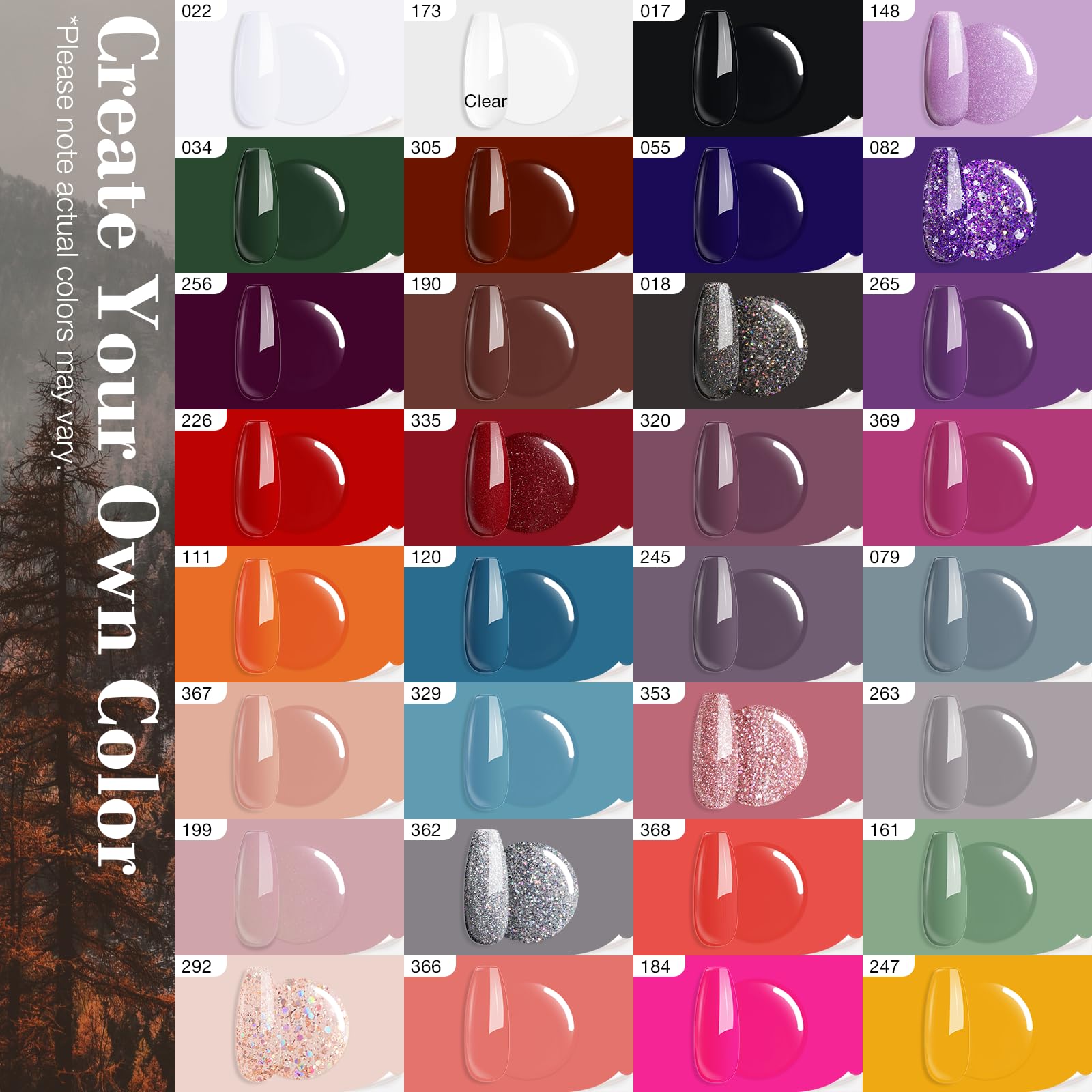 Packaging box of the imported AZUREBEAUTY all season color series starter set with complete item list.