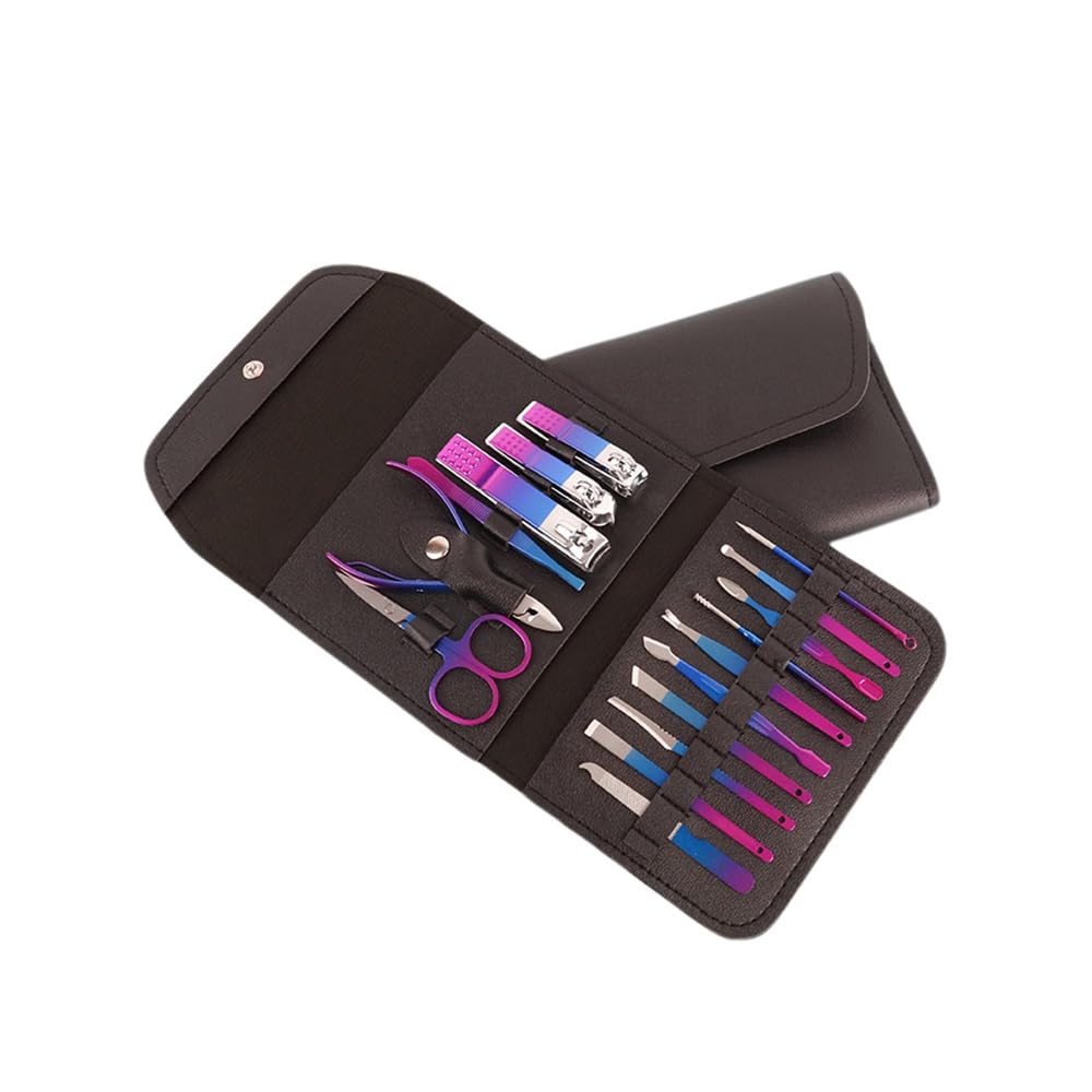 Close up of the professional manicure and pedicure kit instruments highlighting the sharp cutting edges