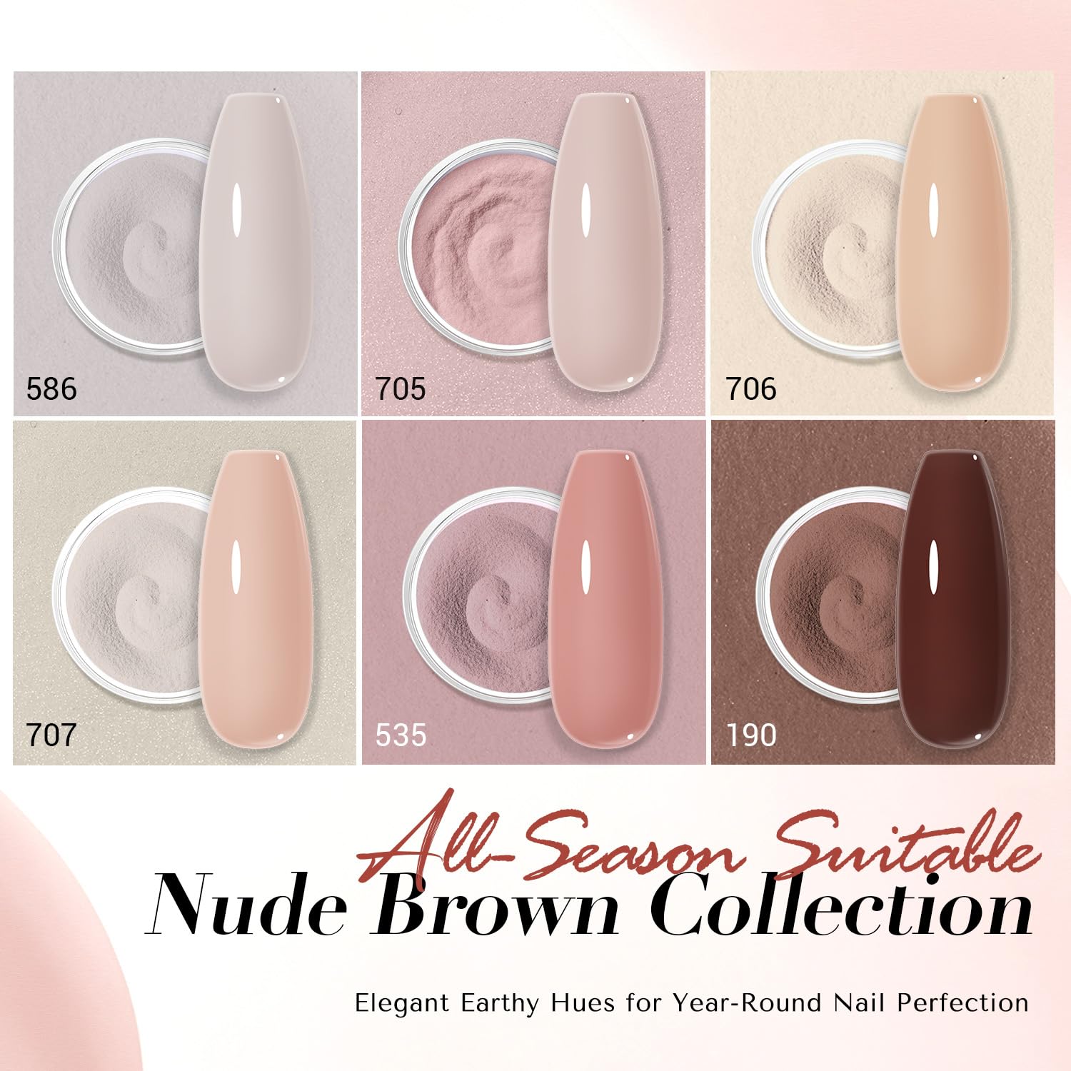 AZUREBEAUTY home salon kit contents demonstrating the durable, chip-resistant formula on beautifully shaped nails.