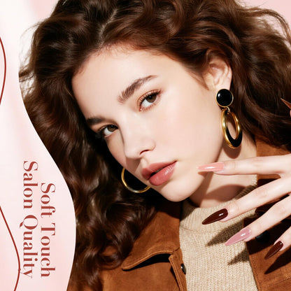 Comparison display of the six distinct seasonal shades available in this imported AZUREBEAUTY manicure set.