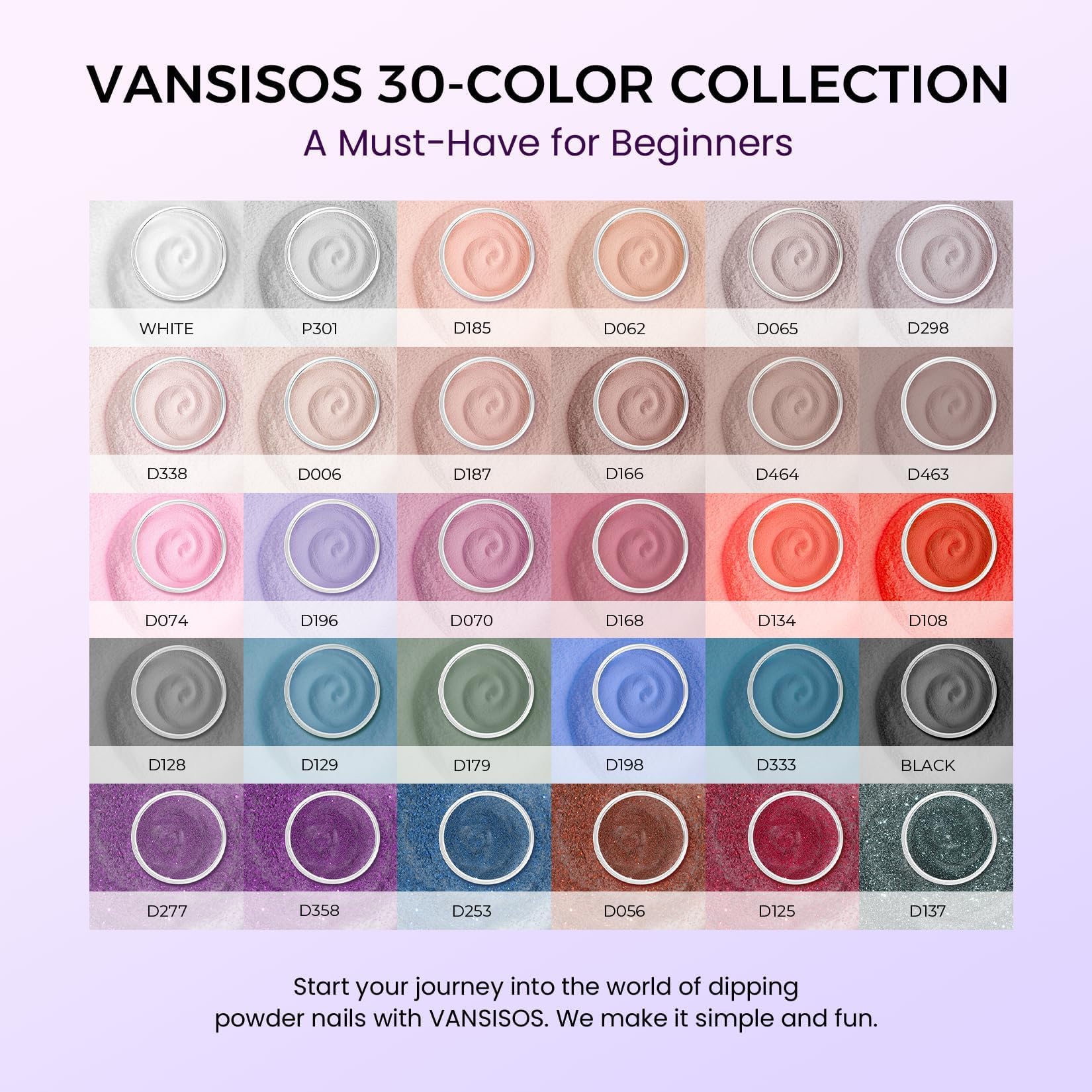 VANSISOS professional nail dipping kit including activator and brush saver liquids for home manicure