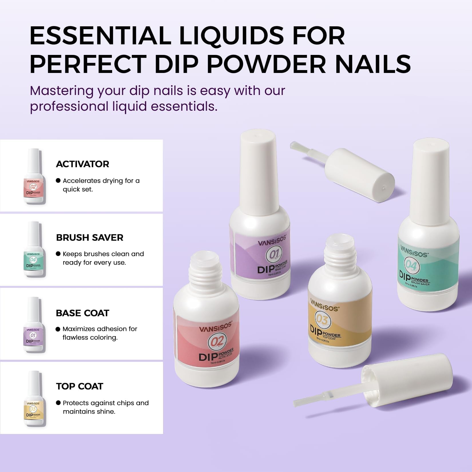 VANSISOS electric nail drill machine with multiple attachments included in the full dipping kit