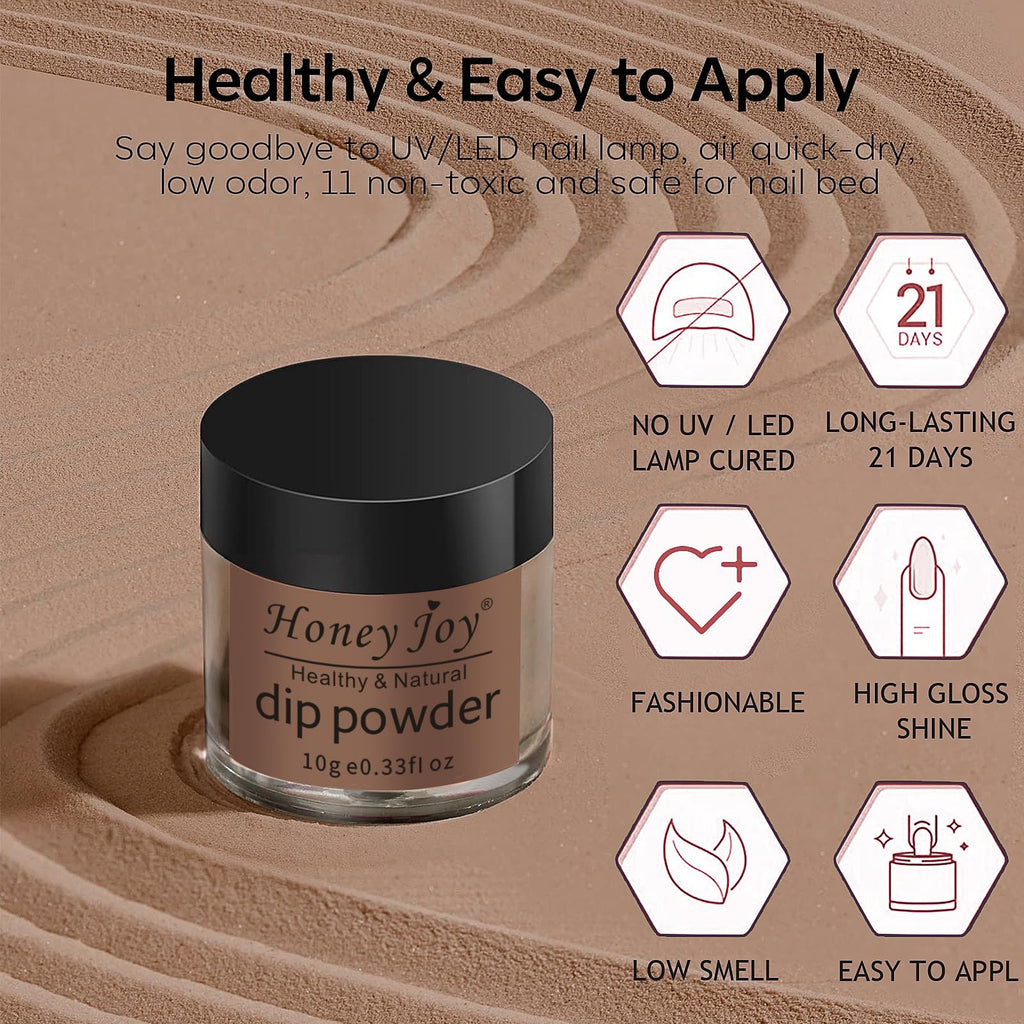 Honey Joy autumn color dipping powder close up