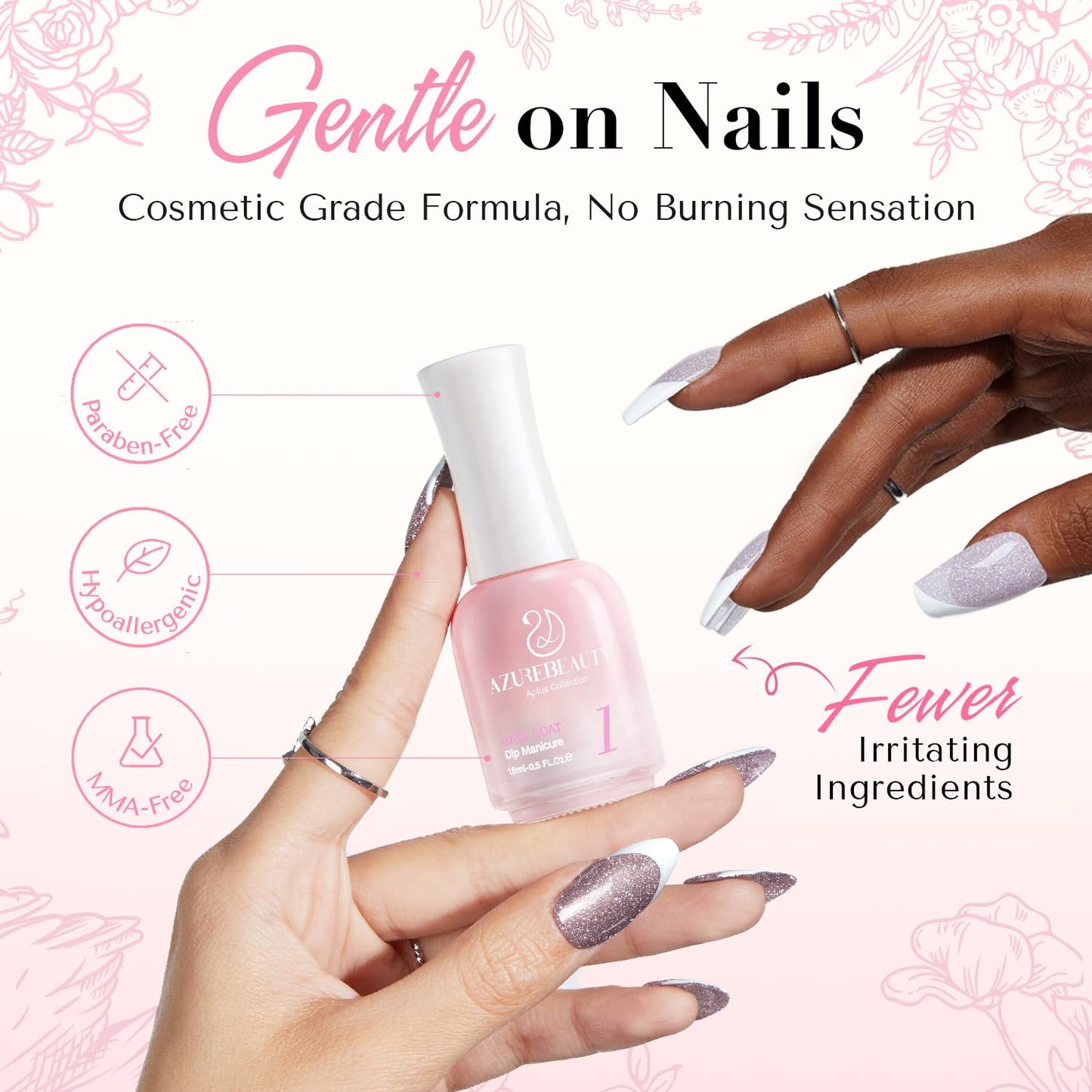 A step by step product arrangement showcasing the application sequence from base coat to the final glossy top coat layer.