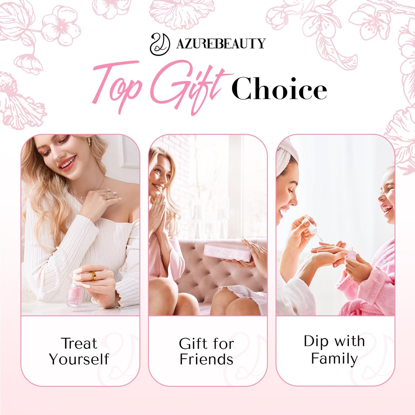 The four liquid bottles arranged neatly with the necessary nail file tool demonstrating the complete beginner friendly starter setup.