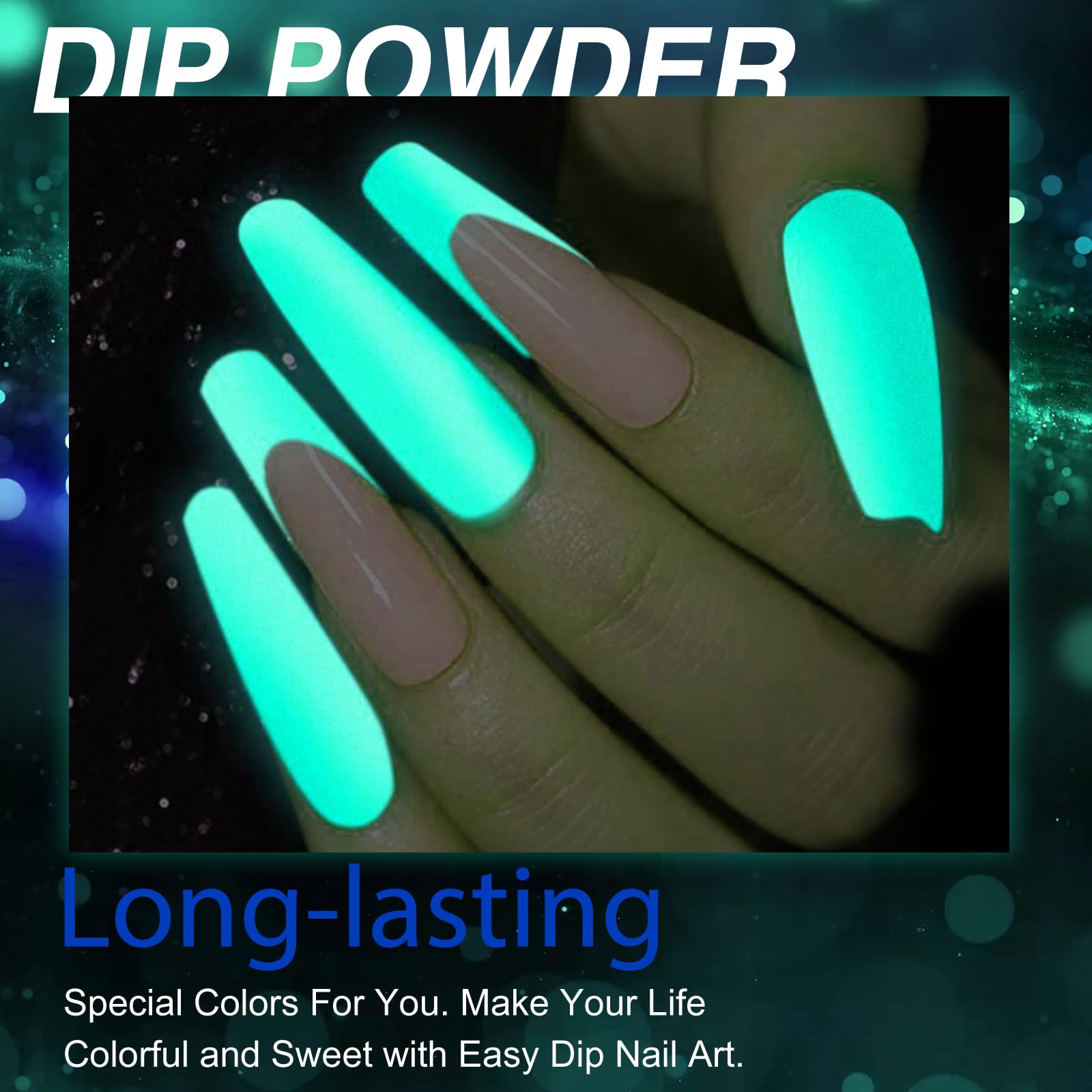 Easy application steps for Honey Joy luminous neon dipping powder on natural nails