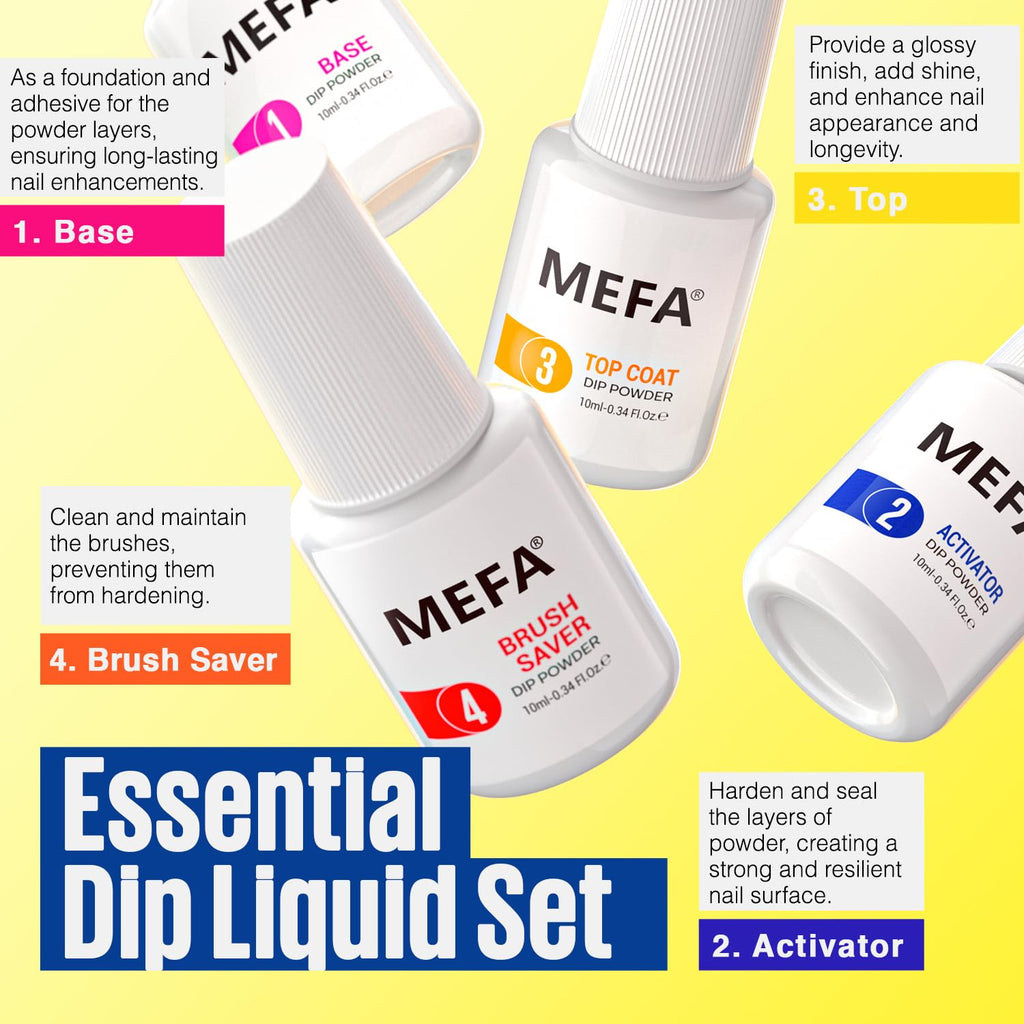 Marca MEFA dip powder set packaging and components