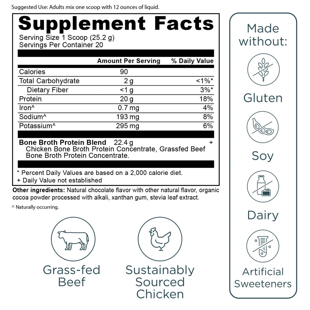 Premium bone broth protein for skin health and daily nutritional support mix