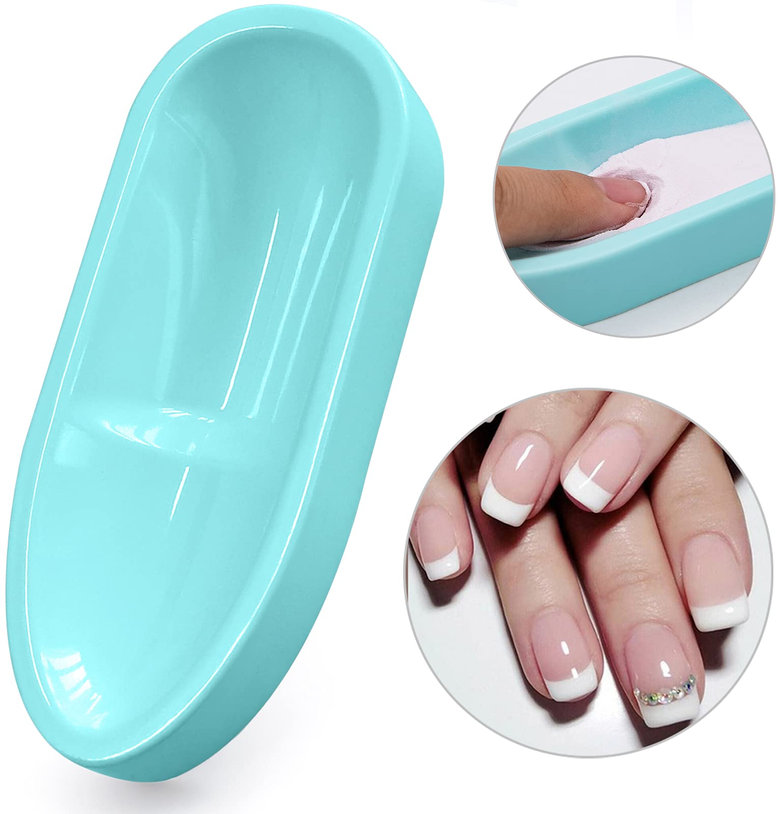 Unibouti smile line mold tray showing the shallow side intended for short extended nails