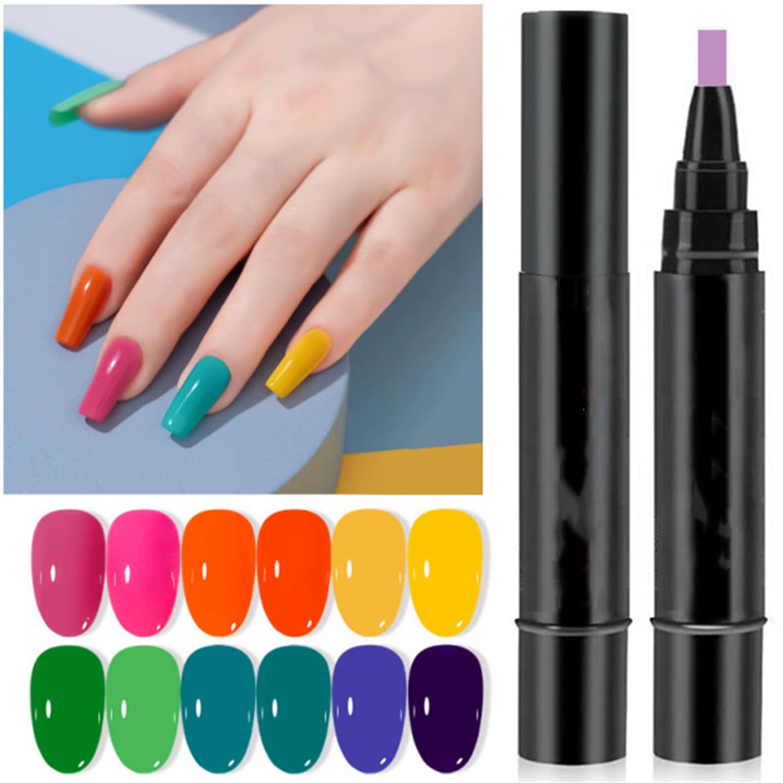 Generisch professional nail polish marker applied smoothly on fingernails demonstrating the rich glossy one step color payout.