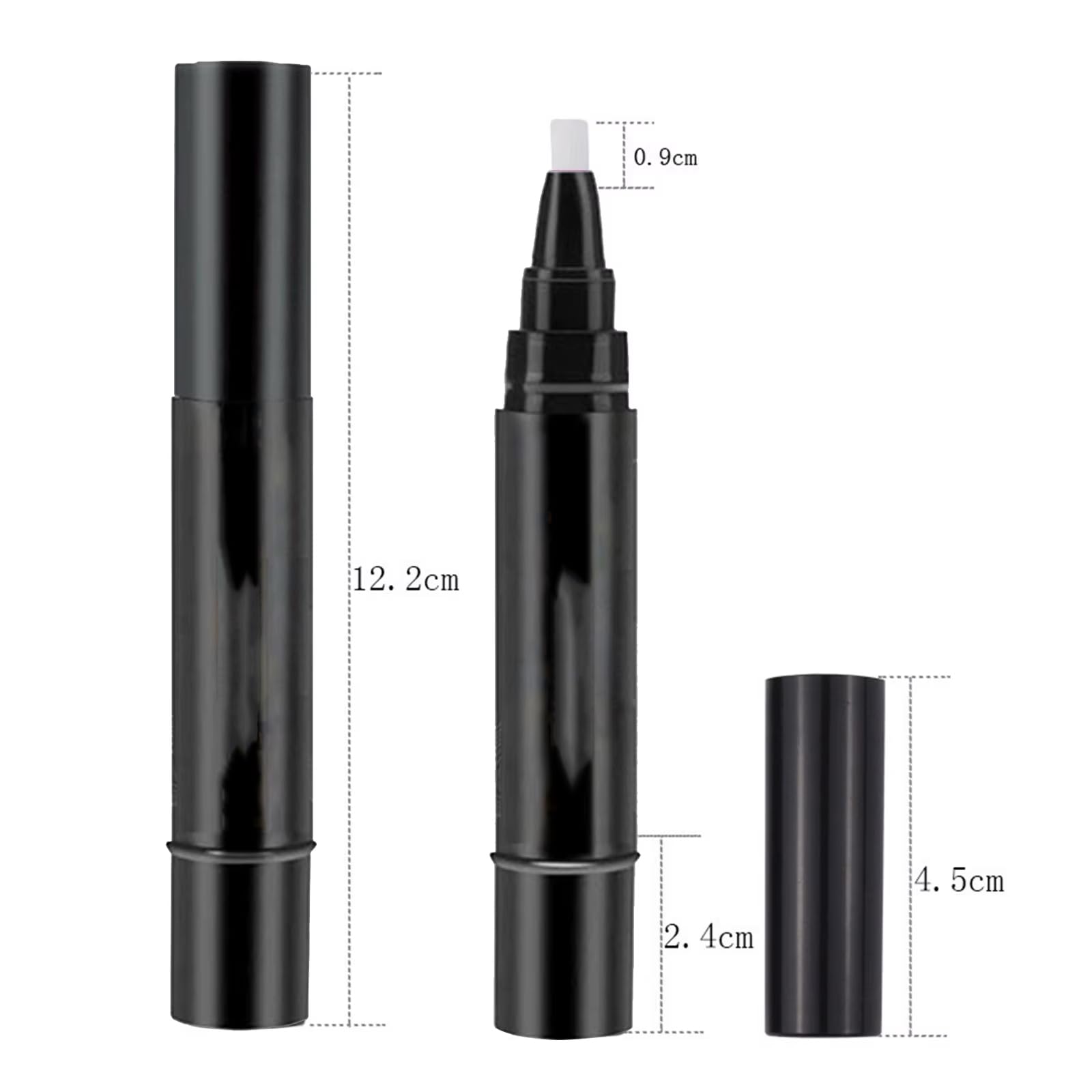 Infographic diagram showing how the 3 in 1 nail point pen replaces base coat, color coat, and top coat bottles.