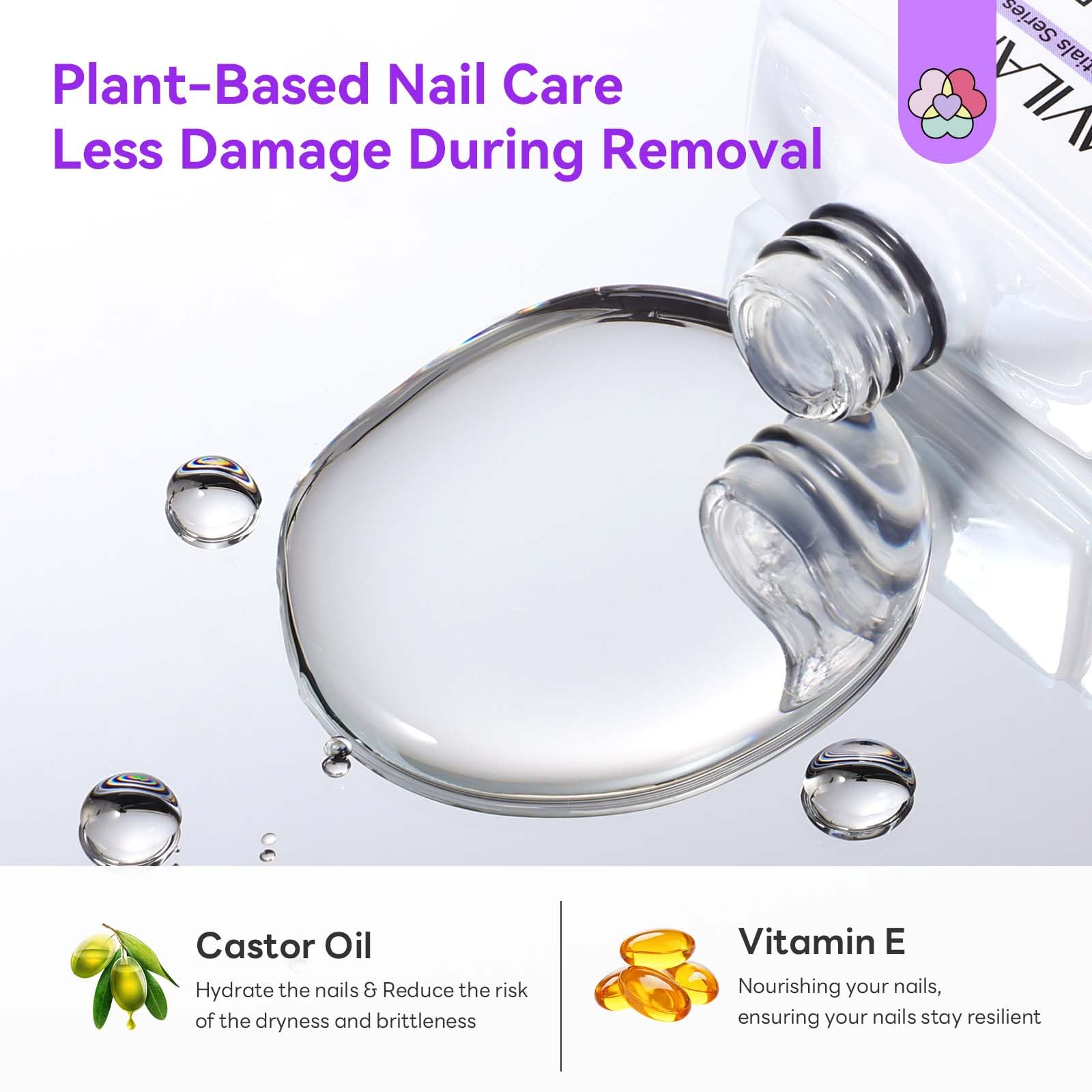 Saviland fast acting dip powder remover breaking down nail lacquer without foil wraps.