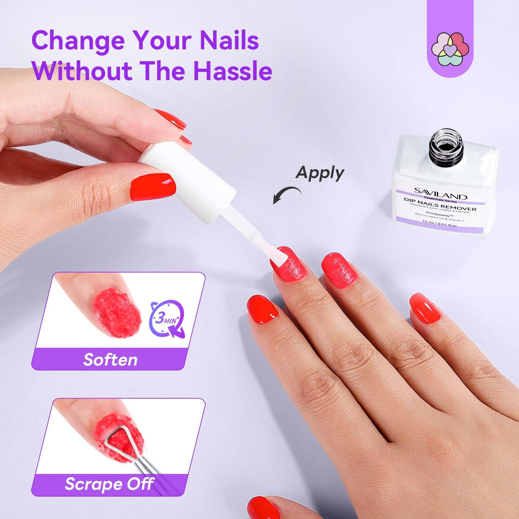 Usage demonstration of Saviland dip powder remover kit