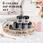 Complete 6-color assortment kit components for salon manicure at home