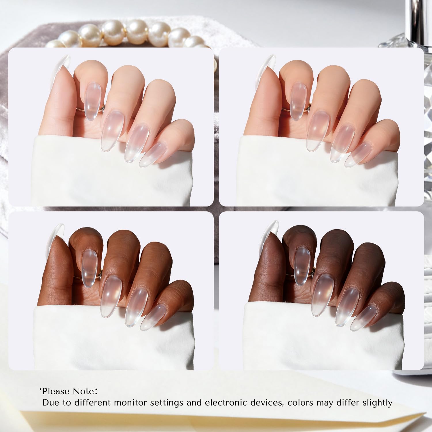 Close up of 60 gram clear dip powder container