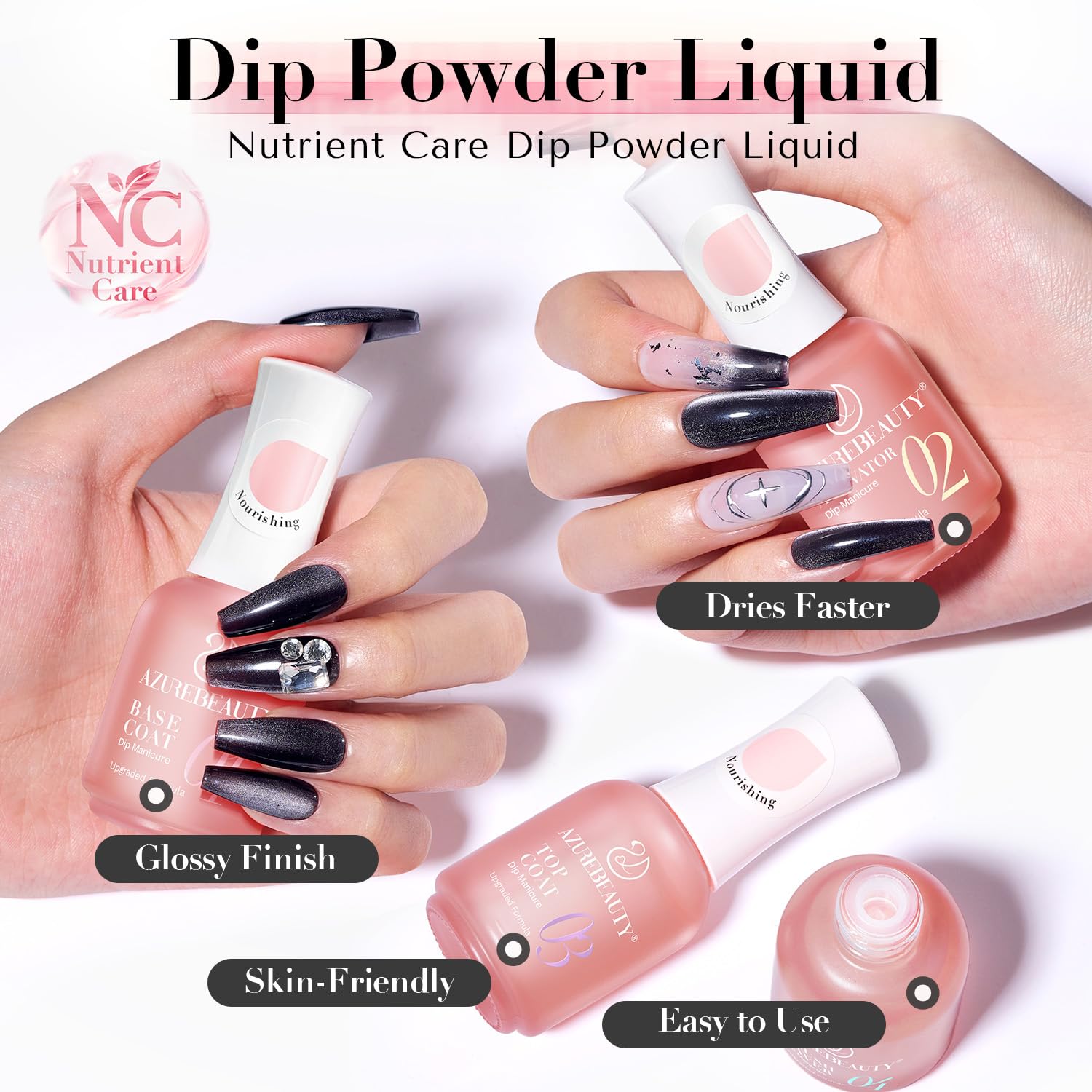 Azurebeauty nail kit activator and brush saver bottles