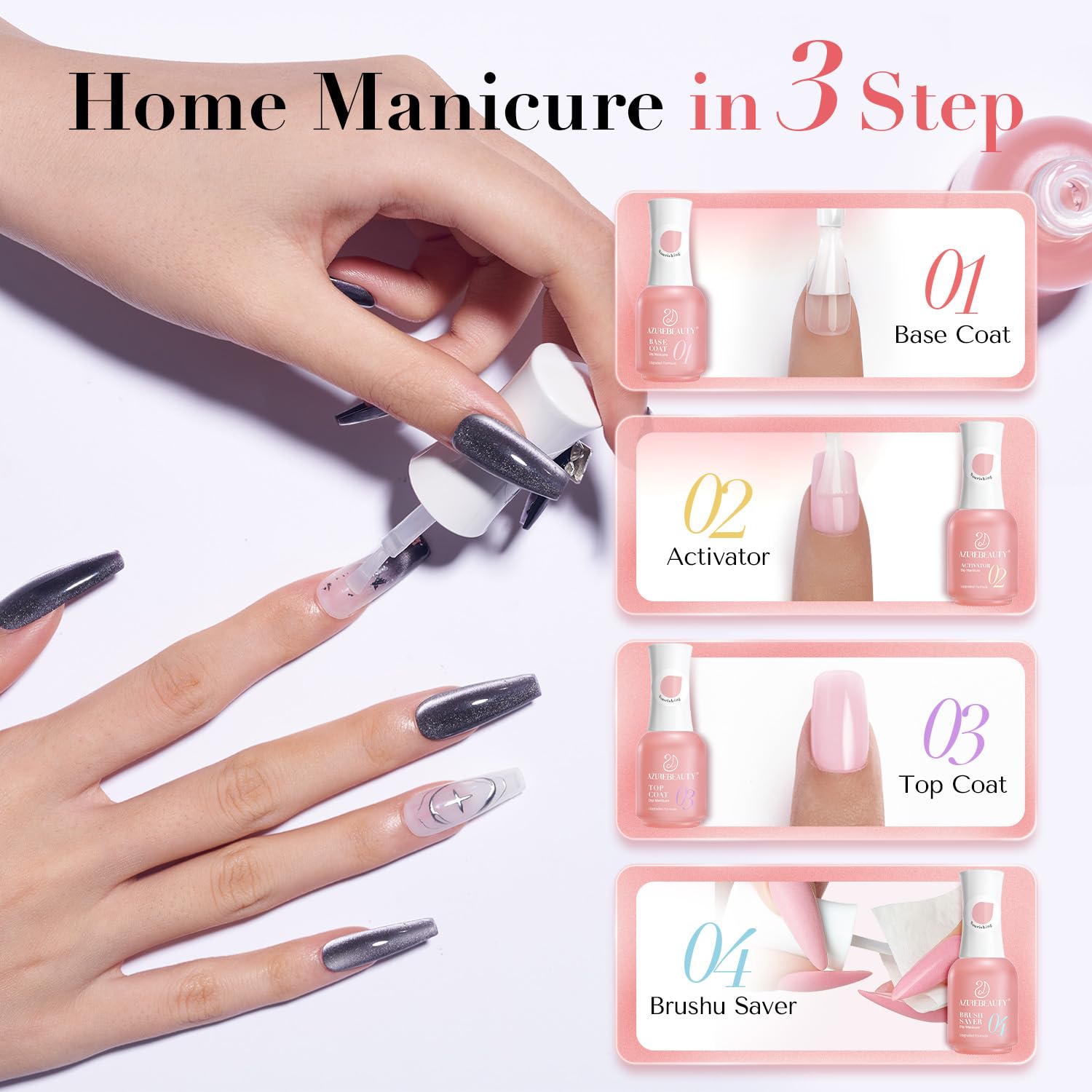 Azurebeauty dip system components with nail tools