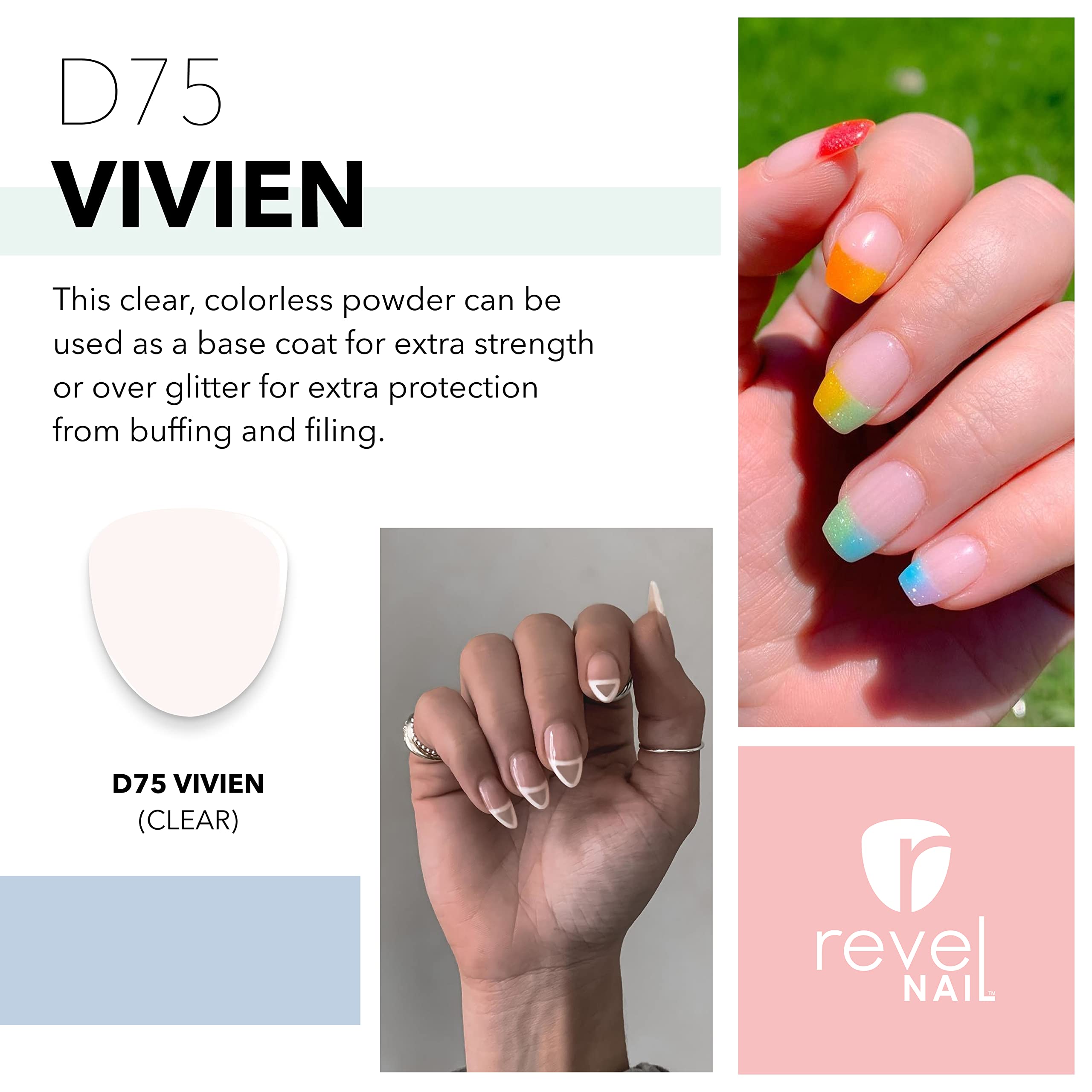 Revel Nail Vivien powder jar branding detail