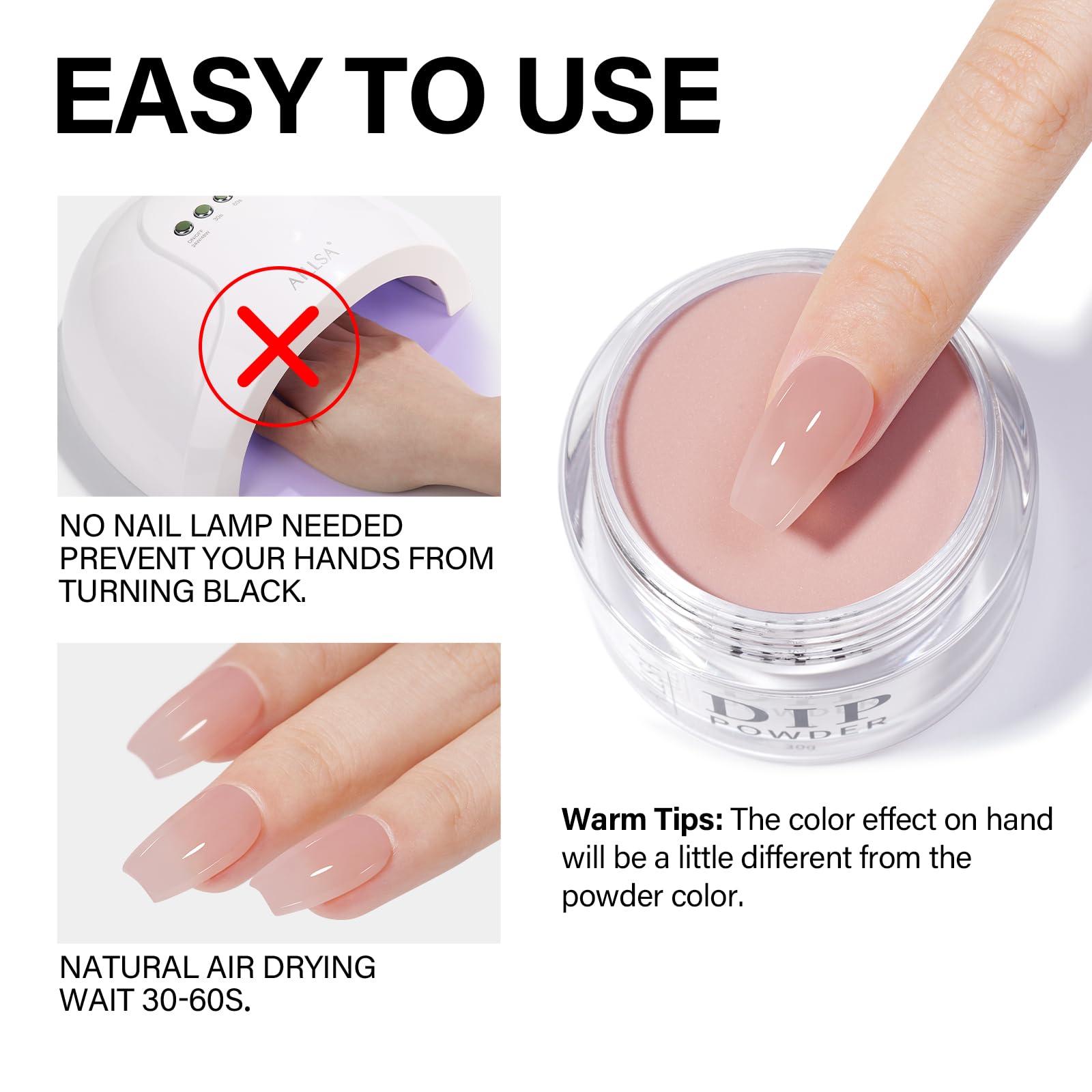 Aillsa dip powder for DIY manicure at home
