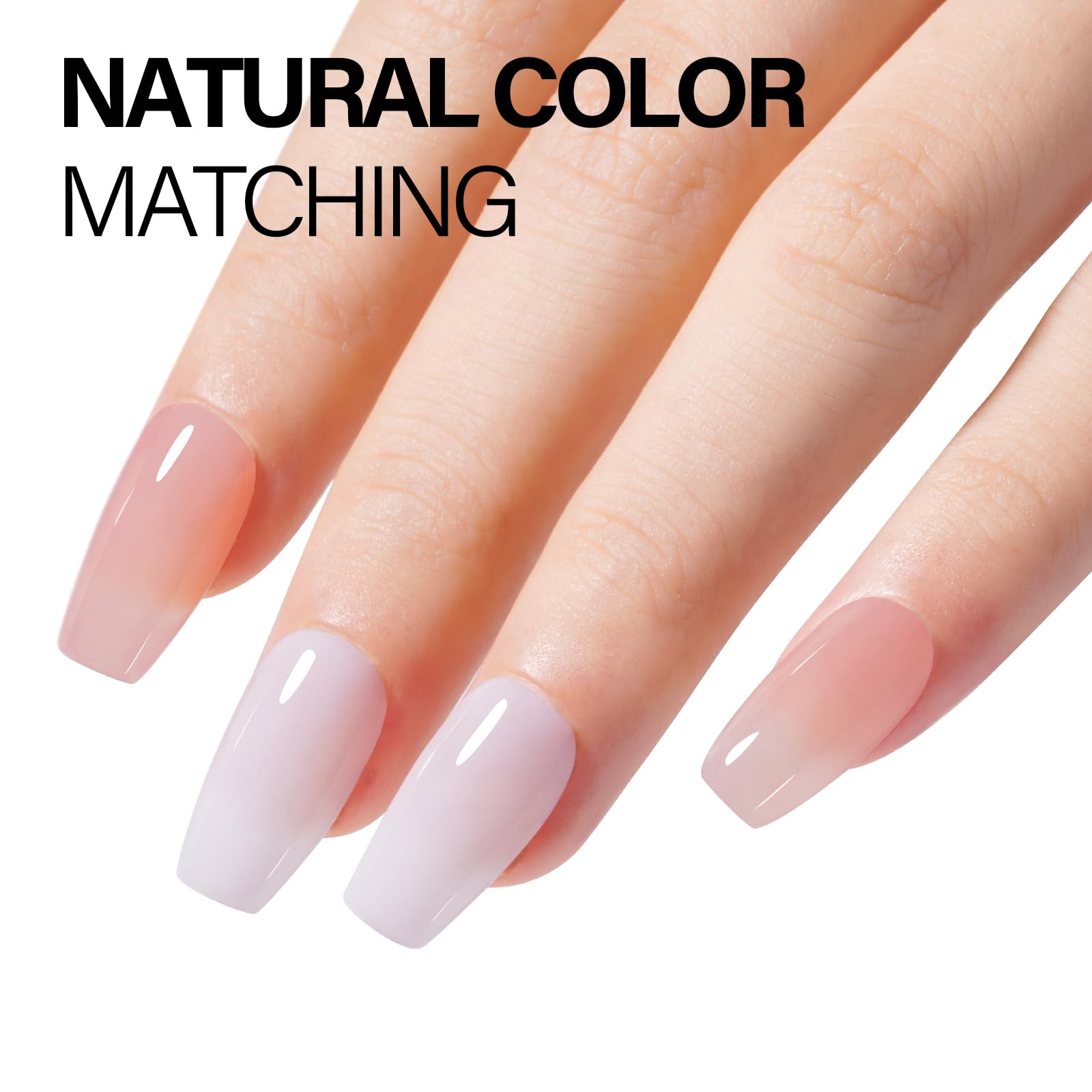 Natural French manicure look using Aillsa salmon pink dip powder