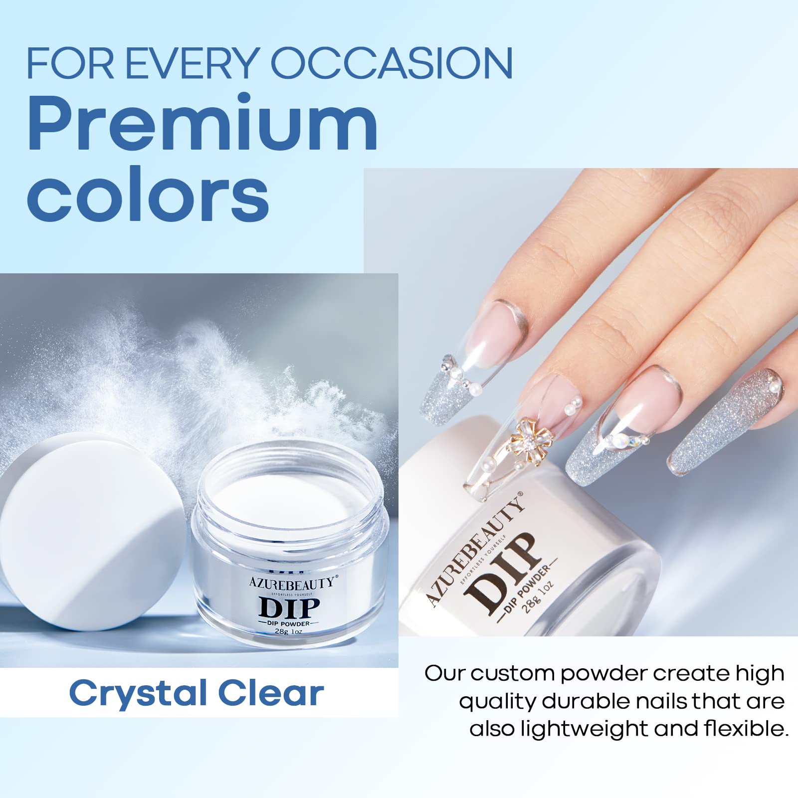 Professional clear dip powder for French nail art