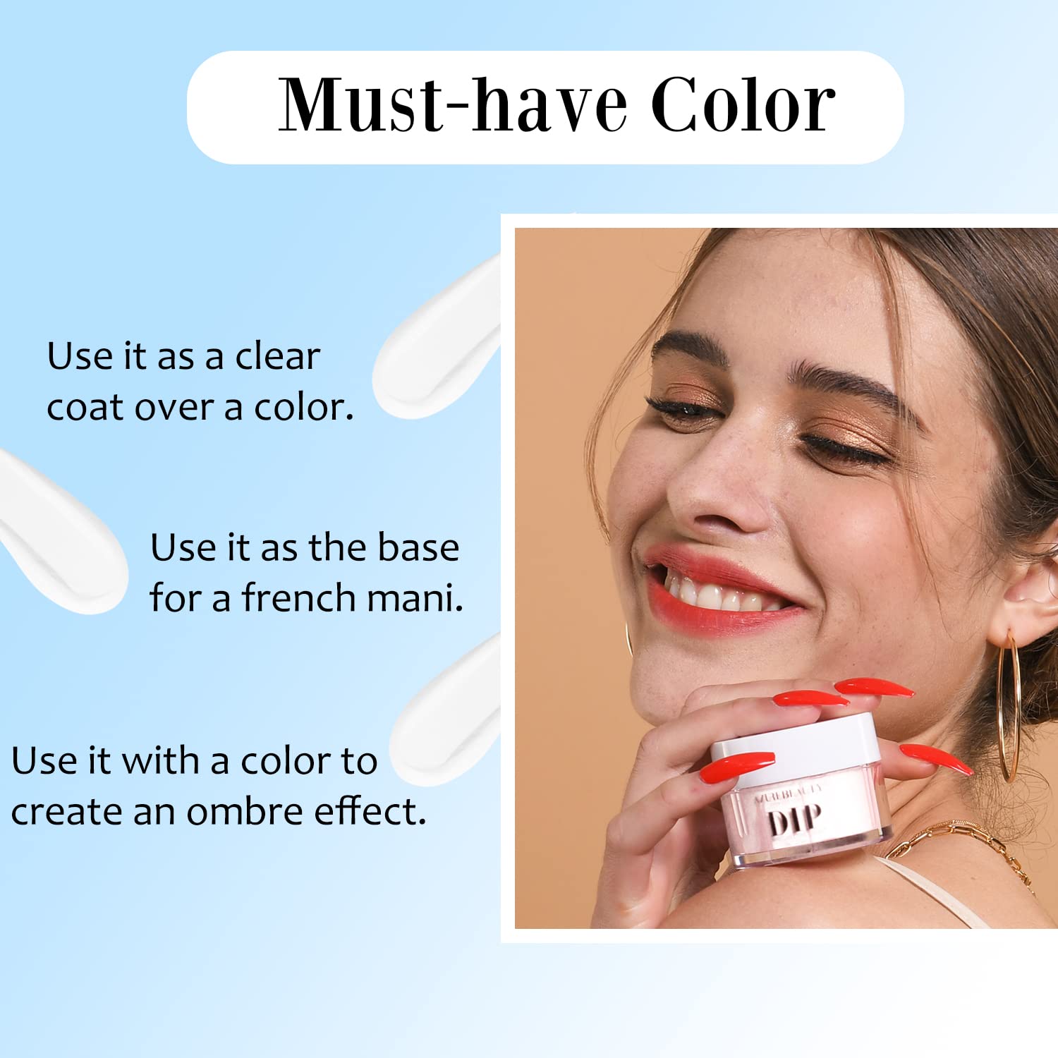 DIY manicure kit essential clear dipping build powder