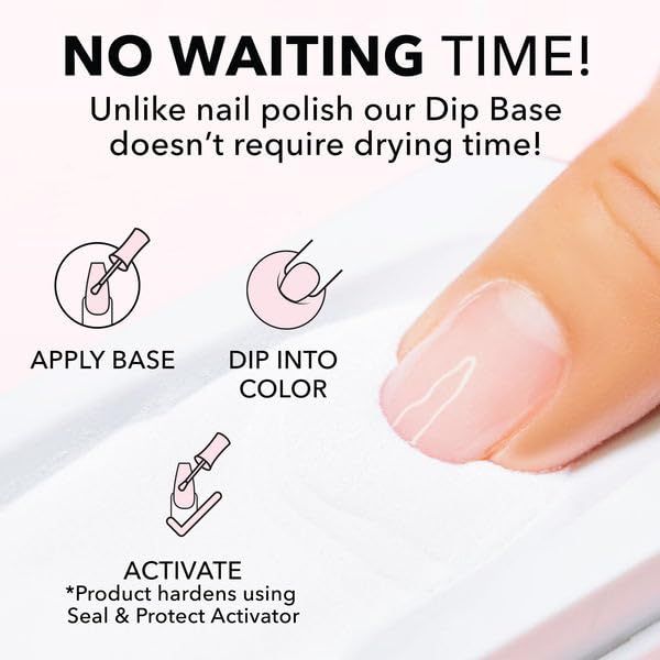 Kiara Sky dip manicure base coat packaging for authentic nail care